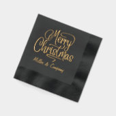 Merry Christmas Script Corporate Persoonlijke naam Folie Servetten (Links)