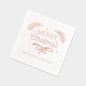 Merry Christmas Script Corporate Persoonlijke naam Folie Servetten (Links)