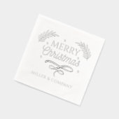 Merry Christmas Script Corporate Persoonlijke naam Folie Servetten (Links)