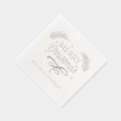 Merry Christmas Script Corporate Persoonlijke naam Folie Servetten (Rechts)