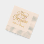 Merry Christmas Script Corporate Persoonlijke naam Folie Servetten (Links)