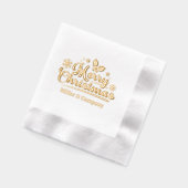 Merry Christmas Script Corporate Persoonlijke naam Folie Servetten (Links)