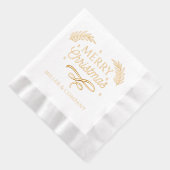 Merry Christmas Script Corporate Persoonlijke naam Folie Servetten (Rechts)