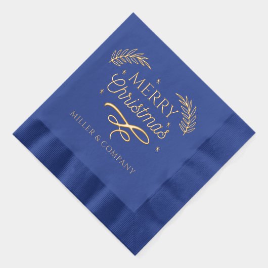 Merry Christmas Script Corporate Persoonlijke naam Folie Servetten (Rechts)