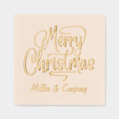 Merry Christmas Script Corporate Persoonlijke naam Folie Servetten (Voorkant)