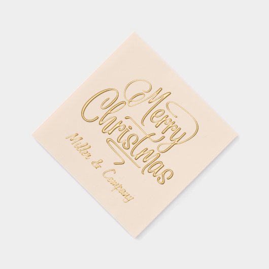 Merry Christmas Script Corporate Persoonlijke naam Folie Servetten (Rechts)