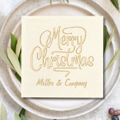 Merry Christmas Script Corporate Persoonlijke naam Folie Servetten