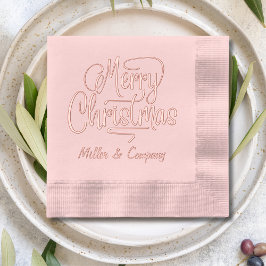 Merry Christmas Script Corporate Persoonlijke naam Folie Servetten