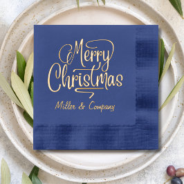 Merry Christmas Script Corporate Persoonlijke naam Folie Servetten