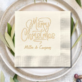 Merry Christmas Script Corporate Persoonlijke naam Folie Servetten