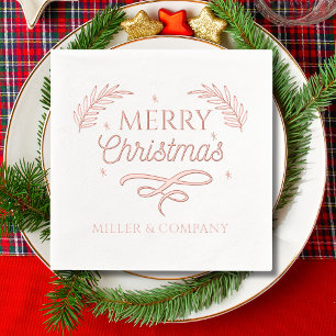 Merry Christmas Script Corporate Persoonlijke naam Folie Servetten