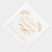 Merry Christmas Script Corporate Persoonlijke naam Folie Servetten (Rechts)