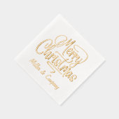 Merry Christmas Script Corporate Persoonlijke naam Folie Servetten (Rechts)