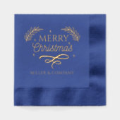 Merry Christmas Script Corporate Persoonlijke naam Folie Servetten (Voorkant)
