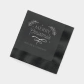 Merry Christmas Script Corporate Persoonlijke naam Folie Servetten (Links)