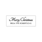 Merry Christmas Script Custom Monogram Zelfinktende Stempel (Design)