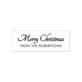 Merry Christmas Script Custom Monogram Zelfinktende Stempel