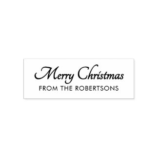 Merry Christmas Script Custom Monogram Zelfinktende Stempel