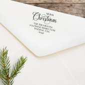 Merry Christmas Script Custom Return Adres Zelfinktende Stempel
