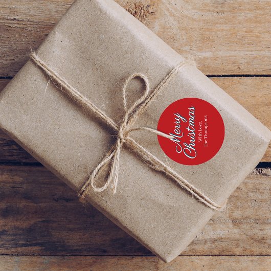 Merry Christmas Script Custom  Ronde Sticker