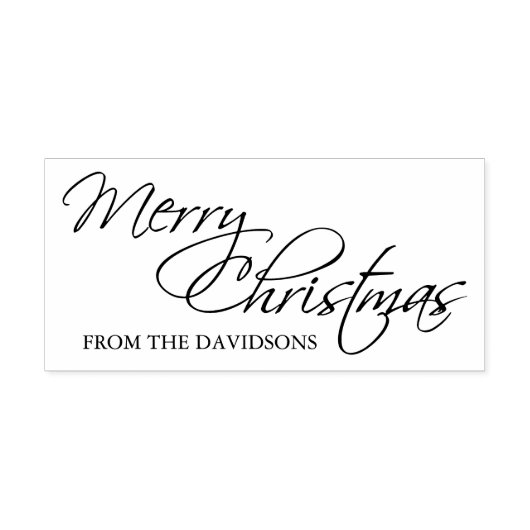 Merry Christmas Script Custom Rubber Art Stamp Rubberstempel (Afrduk)