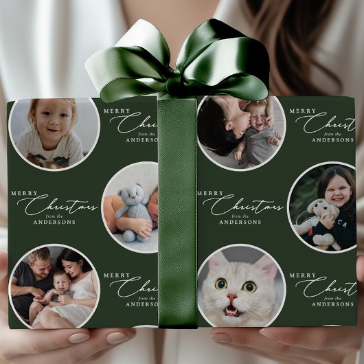 Merry Christmas Script Custom Text 28 Photo Cadeaupapier