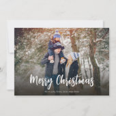 Merry Christmas Script Eenvoudig Zacht Vignette Li Feestdagenkaart (Voorkant)