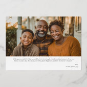 Merry Christmas Script Family Photo Folie Feestdagenkaart (Achterkant)