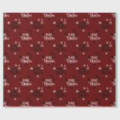 Merry Christmas  Script Font Red Pattern Cadeaupapier (Vlak)