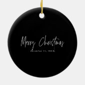 Merry Christmas Script Foto kopiëren Keramisch Ornament (Achterkant)