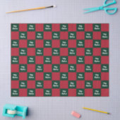 Merry Christmas Script Green and Red Checkerboard Tissuepapier (Craft)