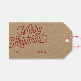 Merry Christmas Script Holiday Gift Label Cadeaulabel