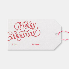 Merry Christmas Script Holiday Gift Label Cadeaulabel