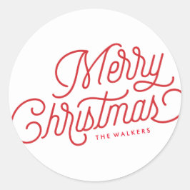 Merry Christmas Script Holiday Sticker Label