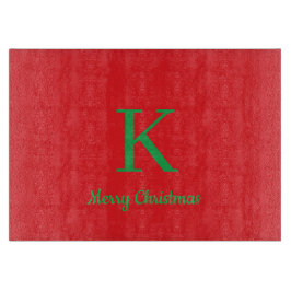 Merry Christmas Script Personalized Monogram Snijplank