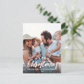 MERRY CHRISTMAS Script Persoonlijke foto Feestdagenkaart (Staand voorkant)