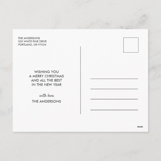 MERRY CHRISTMAS Script Persoonlijke foto Feestdagenkaart (Achterkant)