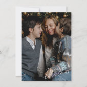 Merry Christmas Script Photo Navy Feestdagenkaart (Voorkant)