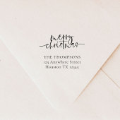 Merry Christmas Script Retournaam en adres Zelfinktende Stempel