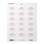 Merry Christmas Script Return Address Etiket (Full Sheet)