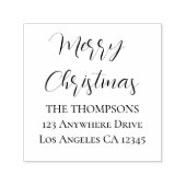 Merry Christmas Script Return Naam Adres Zelfinktende Stempel (Design)
