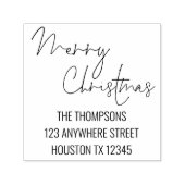Merry Christmas Script Return Naam Adres Zelfinktende Stempel (Design)