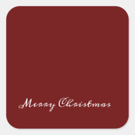 Merry Christmas Script Rood Eenvoudig Modern Vierkante Sticker