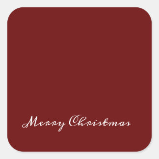 Merry Christmas Script Rood Eenvoudig Modern Vierkante Sticker