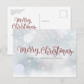 Merry Christmas Script Sneeuw Bedrijfs- Feestdagenkaart (Voorkant / Achterkant)