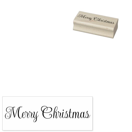 Merry Christmas Script Text Template Rubberstempel (Gestempeld)