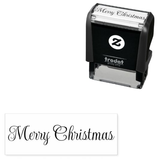 Merry Christmas Script Text Template Zelfinktende Stempel (In situ)