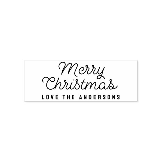 Merry Christmas Script typografie Naam Zelfinktende Stempel (Design)