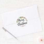 Merry Christmas Script Typografie Ronde Sticker (Envelop)
