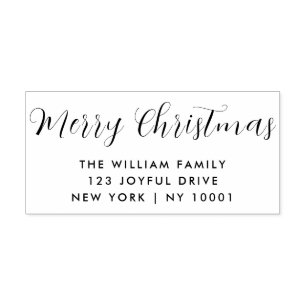 Merry Christmas Script Typografie Zelfinktende Stempel